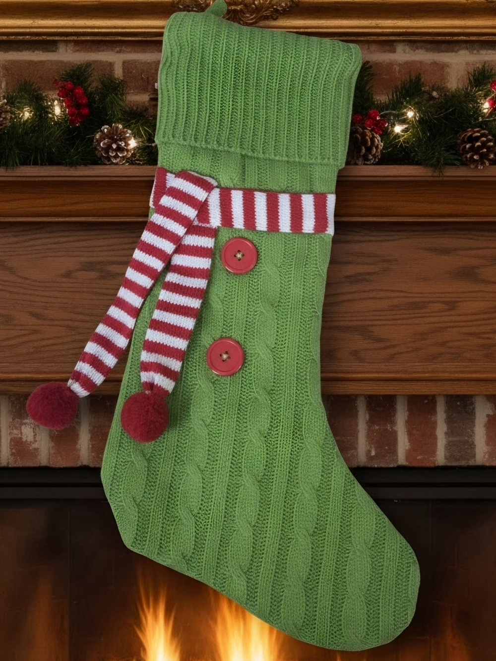 Target Green Cable-Knit Holiday Stocking New